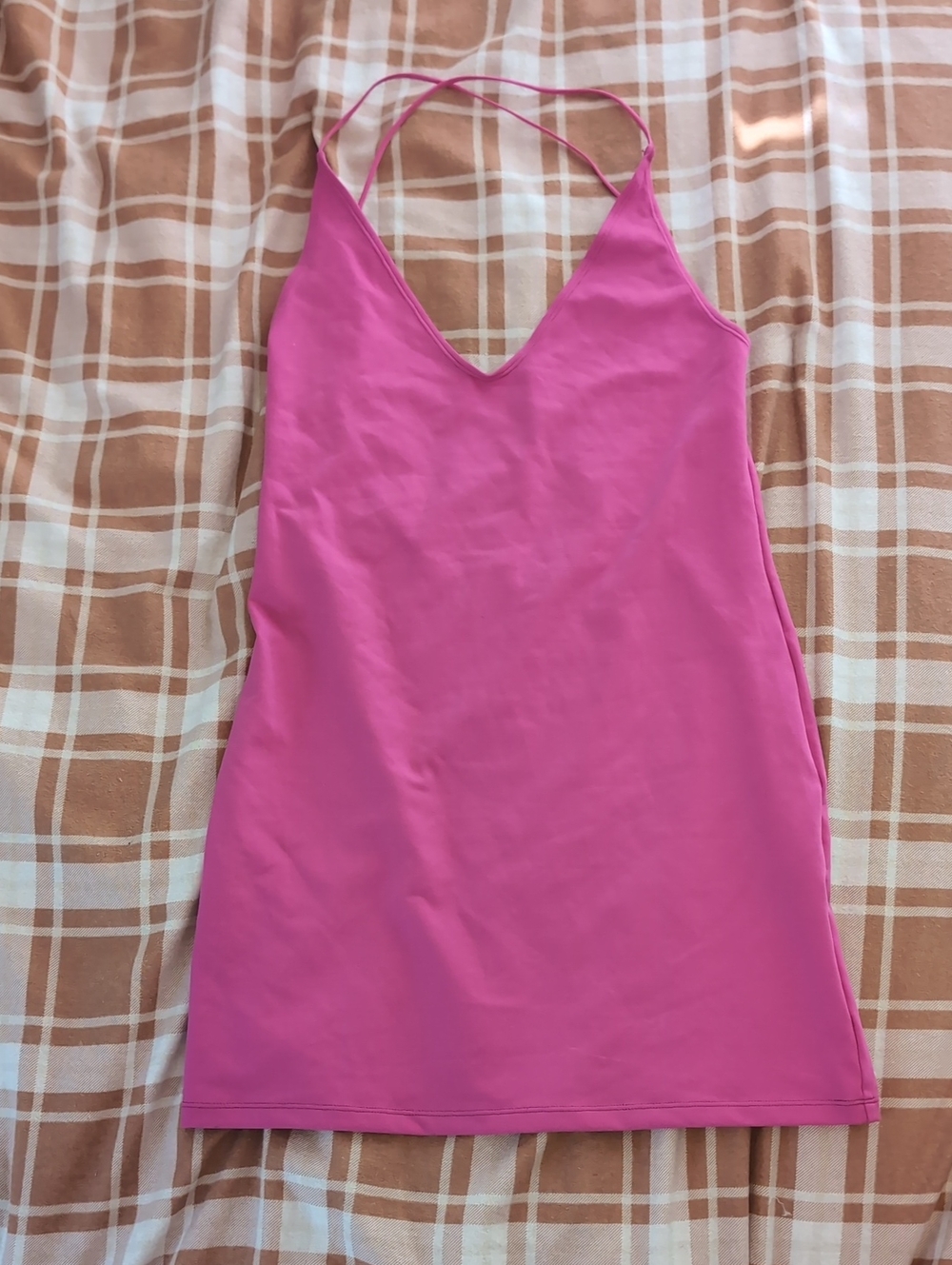 Pink V-Neck Slip Dress